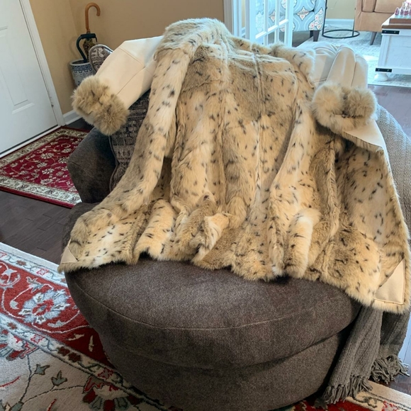 Suede and Fur maxi length coat - Picture 1 of 3